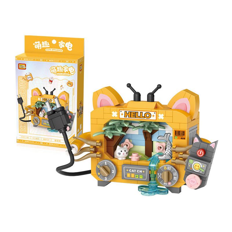 LOZ 8822 non  THIẾT BỊ GIA DỤNG DỄ THƯƠNG TV CỔ ĐIỂN bộ đồ chơi xếp lắp ráp ghép mô hình CUTE APPLIANCE 360 khối