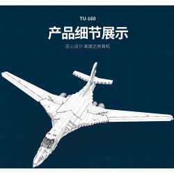 REOBRIX 33036 non  MÁY BAY NÉM BOM TU-160 bộ đồ chơi xếp lắp ráp ghép mô hình Creator TU-160 STRATEGIC BOMBER Sáng Tạo 1598 khối
