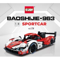 GULY 10615 non  XE ĐUA PORSCHE 963 tỷ lệ 1:8 bộ đồ chơi xếp lắp ráp ghép mô hình  PORSCHE 963 SPORTCAR Kỹ Thuật Công Nghệ Cao Mô Hình Phương Tiện 3460 khối