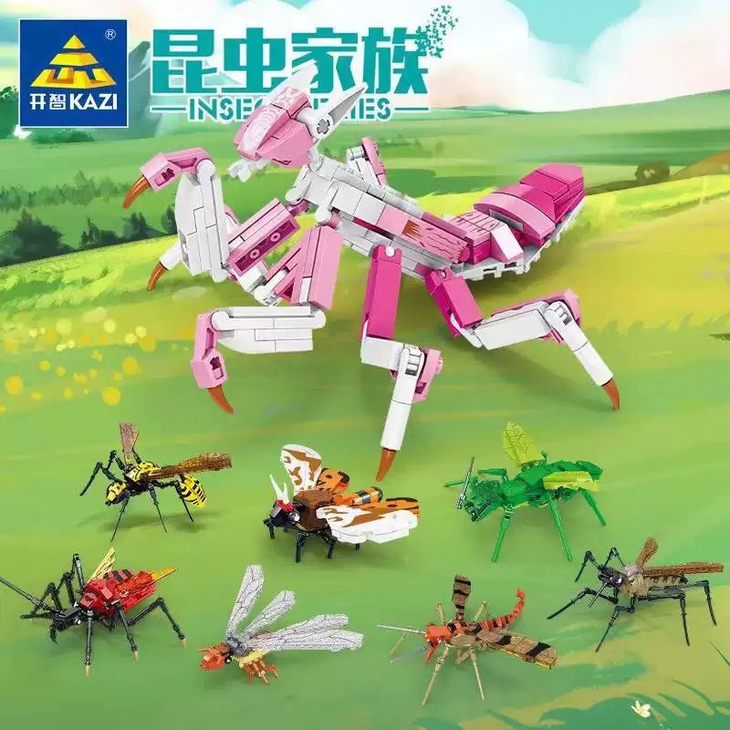 Kazi KY80056 80056 non  HỌ CÔN TRÙNG 8 LOẠI ONG BẮP CÀY BỌ NGỰA PHONG LAN BƯỚM HỔ DÍNH XÍT MỐI MUỖI RUỒI CẠP bộ đồ chơi xếp lắp ráp ghép mô hình INSECT 1204 khối
