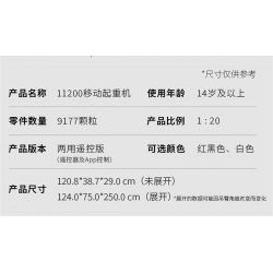 UBRICKS E1001 1001 non  CẦN CẨU XÂY DỰNG LIEBHERR LTM 11200 tỷ lệ 1:20 bộ đồ chơi xếp lắp ráp ghép mô hình  Kỹ Thuật Công Nghệ Cao Mô Hình Phương Tiện 9177 khối