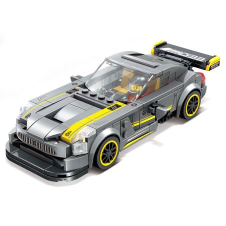 YIMU 77008 non  MERCEDES BENZ AMG bộ đồ chơi xếp lắp ráp ghép mô hình Speed Champions Racing Cars Đua Xe Công Thức 302 khối