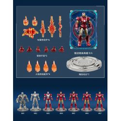 POLLOCK 70001 non  NGƯỜI SẮT 7 MÔ HÌNH bộ đồ chơi xếp lắp ráp ghép mô hình Super Heroes Siêu Nhân Anh Hùng