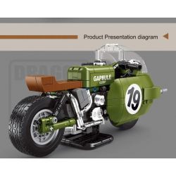 SMALL ANGLE JD006 non  XE GẮN MÁY NGỌC RỒNG bộ đồ chơi xếp lắp ráp ghép mô hình MOTORCYCLE 547 khối