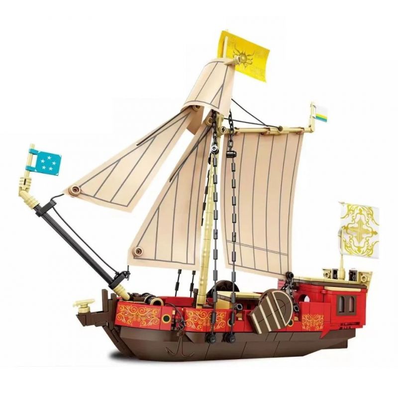 Kazi KY87026 87026 non  RA KHƠI CHO CUỘC PHIÊU LƯU DU THUYỀN HOÀNG GIA HÀ LAN bộ đồ chơi xếp lắp ráp ghép mô hình Pirates Of The Caribbean SAILBOAT Cướp Biển Vùng Caribe 495 khối