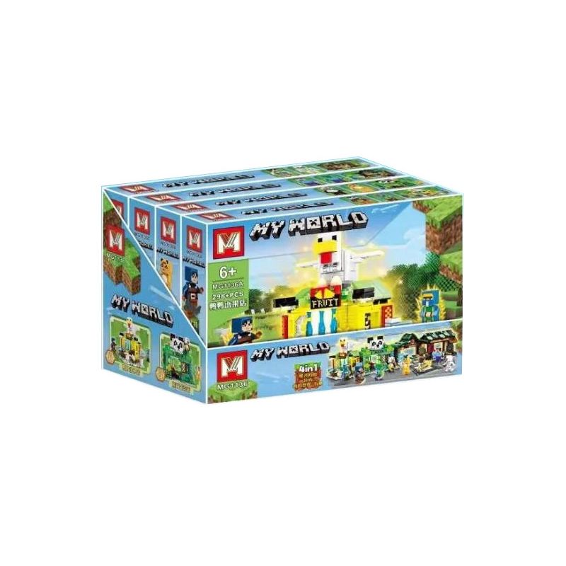 MG 1136 non  MÔ HÌNH CHẾ ĐỘ XEM PHỐ MINECRAFT 4 bộ đồ chơi xếp lắp ráp ghép mô hình Game Xây Dựng 1227 khối