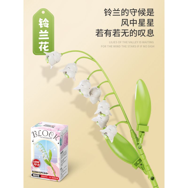 FEMIBOX S2260 2260 non  HOA LAN CHUÔNG bộ đồ chơi xếp lắp ráp ghép mô hình Creator Sáng Tạo 52 khối