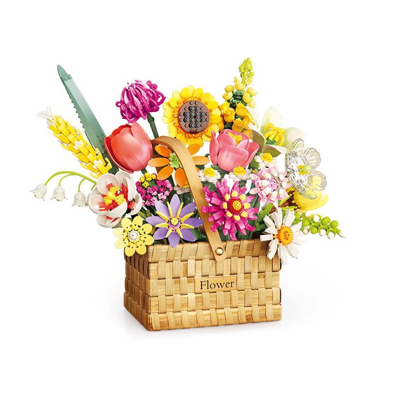 FEMIBOX S2233 2233 non  GIỎ HOA THƠM bộ đồ chơi xếp lắp ráp ghép mô hình Creator FLOWER BASKET Sáng Tạo 1614 khối
