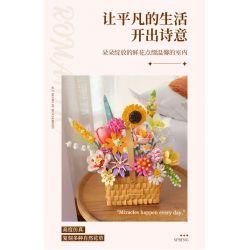 FEMIBOX S2233 2233 non  GIỎ HOA THƠM bộ đồ chơi xếp lắp ráp ghép mô hình Creator FLOWER BASKET Sáng Tạo 1614 khối