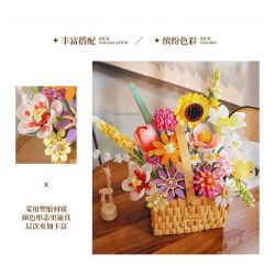 FEMIBOX S2233 2233 non  GIỎ HOA THƠM bộ đồ chơi xếp lắp ráp ghép mô hình Creator FLOWER BASKET Sáng Tạo 1614 khối