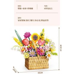 FEMIBOX S2233 2233 non  GIỎ HOA THƠM bộ đồ chơi xếp lắp ráp ghép mô hình Creator FLOWER BASKET Sáng Tạo 1614 khối