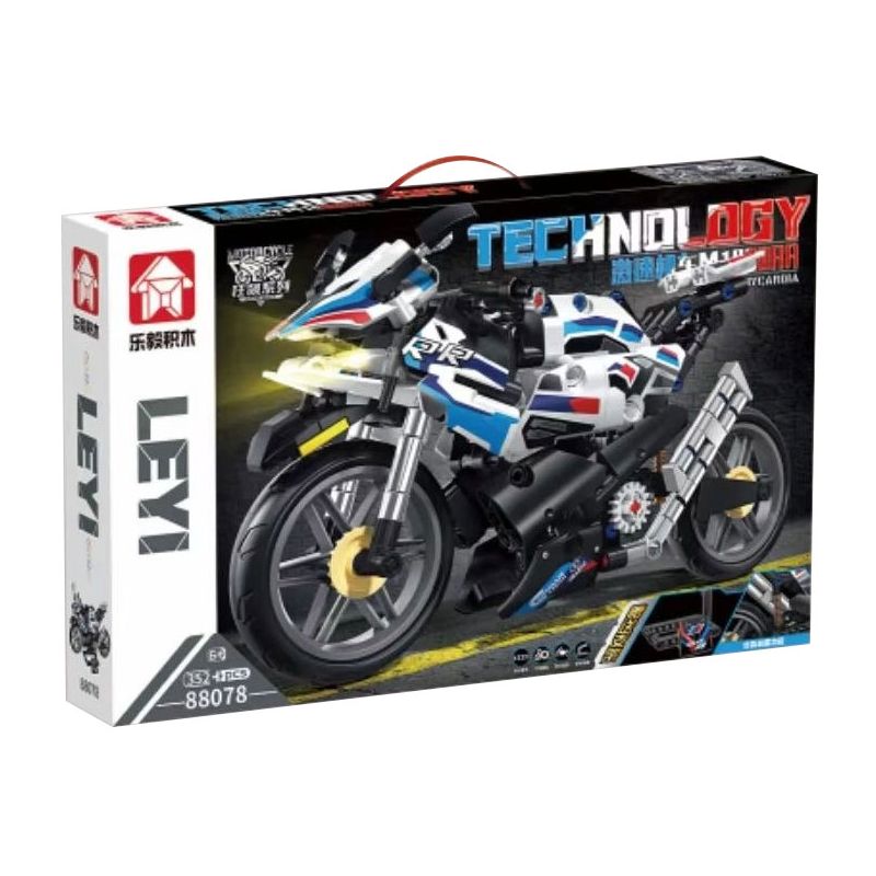 LE YI 88078 non  MÔTÔ CỰC NHANH M1000RR bộ đồ chơi xếp lắp ráp ghép mô hình  BMW M1000RR Kỹ Thuật Công Nghệ Cao Mô Hình Phương Tiện 352 khối