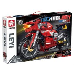 LE YI 88077 non  XE MÁY NHANH V4 bộ đồ chơi xếp lắp ráp ghép mô hình  DUCATI DIAVEL V4 Kỹ Thuật Công Nghệ Cao Mô Hình Phương Tiện 355 khối