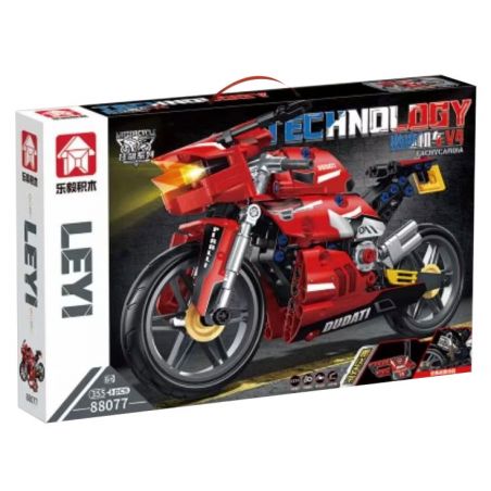 LE YI 88077 non  XE MÁY NHANH V4 bộ đồ chơi xếp lắp ráp ghép mô hình  DUCATI DIAVEL V4 Kỹ Thuật Công Nghệ Cao Mô Hình Phương Tiện 355 khối