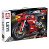 LE YI 88077 non  XE MÁY NHANH V4 bộ đồ chơi xếp lắp ráp ghép mô hình  DUCATI DIAVEL V4 Kỹ Thuật Công Nghệ Cao Mô Hình Phương Tiện 355 khối