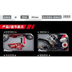 LE YI 88077 non  XE MÁY NHANH V4 bộ đồ chơi xếp lắp ráp ghép mô hình  DUCATI DIAVEL V4 Kỹ Thuật Công Nghệ Cao Mô Hình Phương Tiện 355 khối