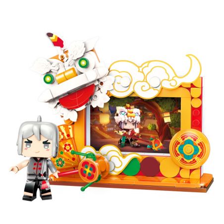 QMAN ENLIGHTEN KEEPPLEY 72032-2 non  MINI WORLD NHỮNG NGƯỜI BẠN MÚA LÂN VÀ RỒNG bộ đồ chơi xếp lắp ráp ghép mô hình Movie & Game Phim Và Trò Chơi