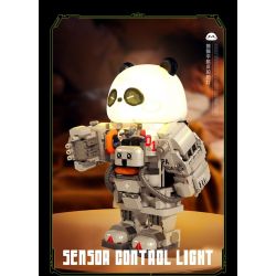 HUANYE R3010 3010 non  DỰ ÁN SÁNG TẠO PHI HÀNH GIA PANDA PAIPAI LANTERN bộ đồ chơi xếp lắp ráp ghép mô hình PANDA ASTRONAUT LIGHTS 1200 khối