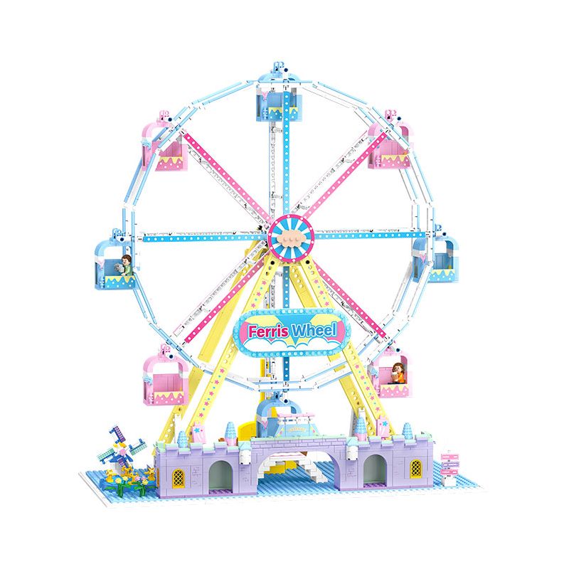 JIESTAR FF30014 30014 non  KHU VUI CHƠI VÒNG ĐU QUAY bộ đồ chơi xếp lắp ráp ghép mô hình Creator AMUSEMENT PARK FERRIS WHEEL Sáng Tạo 1390 khối