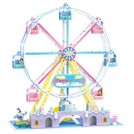 JIESTAR FF30014 30014 non  KHU VUI CHƠI VÒNG ĐU QUAY bộ đồ chơi xếp lắp ráp ghép mô hình Creator AMUSEMENT PARK FERRIS WHEEL Sáng Tạo 1390 khối