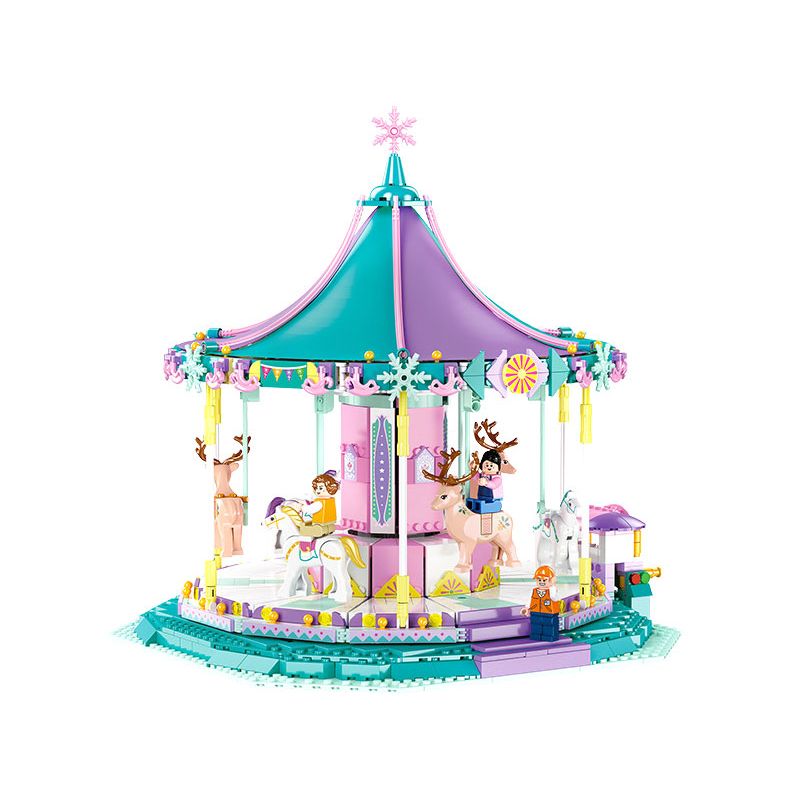JIESTAR FF30011 30011 non  KHU VUI CHƠI CAROUSEL bộ đồ chơi xếp lắp ráp ghép mô hình Creator AMUSEMENT PARK CAROUSEL Sáng Tạo 1712 khối