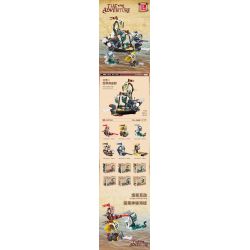 JIESTAR 59222 non  TRANG BỊ TÀU CƯỚP BIỂN 6 TỔ HỢP bộ đồ chơi xếp lắp ráp ghép mô hình THE ADVENTURE 296 khối