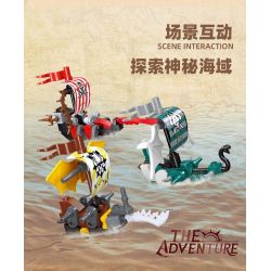 JIESTAR 59222 non  TRANG BỊ TÀU CƯỚP BIỂN 6 TỔ HỢP bộ đồ chơi xếp lắp ráp ghép mô hình THE ADVENTURE 296 khối