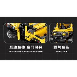 JIESTAR FF10018 10018 non  PHI NƯỚC ĐẠI CƠ HỌC XE ĐỊA HÌNH HUMMER bộ đồ chơi xếp lắp ráp ghép mô hình  Kỹ Thuật Công Nghệ Cao Mô Hình Phương Tiện 554 khối