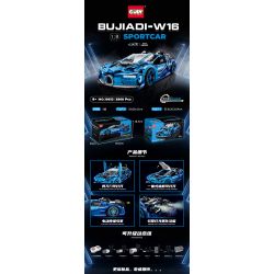 GULY 10613 non  BUGATTI bộ đồ chơi xếp lắp ráp ghép mô hình  BUJIADI-W16 Kỹ Thuật Công Nghệ Cao Mô Hình Phương Tiện 3868 khối