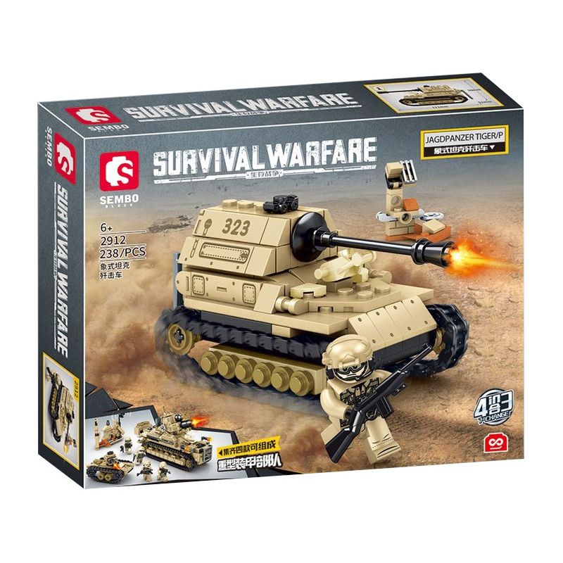 SEMBO 2912 2913 2914 2915 non  CHIẾN TRANH SINH TỒN LỰC LƯỢNG THIẾT GIÁP HẠNG NẶNG 4 TỔ HỢP bộ đồ chơi xếp lắp ráp ghép mô hình Military Army SURVIVAL WARFARE Quân Sự Bộ Đội 937 khối