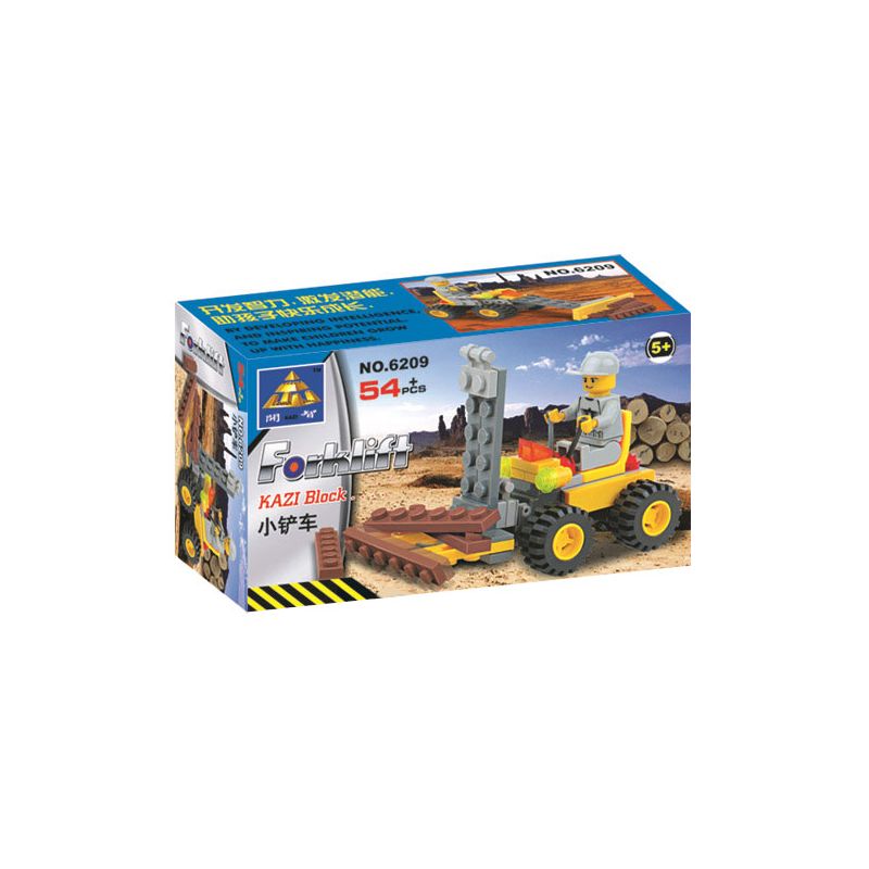 Bozhi 6209 non  XE NÂNG NHỎ bộ đồ chơi xếp lắp ráp ghép mô hình City FORKLIFT Thành Phố 54 khối