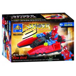 Bozhi 6005 non  NGƯỜI NHỆN CHIM LỬA BÍ ẨN bộ đồ chơi xếp lắp ráp ghép mô hình Super Heroes FIRE BIRD Siêu Nhân Anh Hùng 50 khối