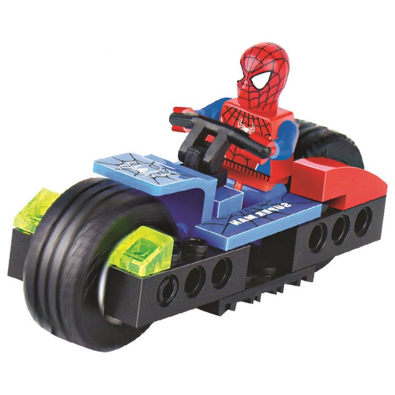 Bozhi 6006 non  NGƯỜI NHỆN BÃO TỐC ĐỘ bộ đồ chơi xếp lắp ráp ghép mô hình Super Heroes Siêu Nhân Anh Hùng 42 khối