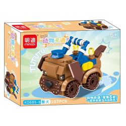 MINGDI LEIBAO K0685 0685 non  XE ĐỘNG VẬT HOẠT HÌNH 8 MẪU bộ đồ chơi xếp lắp ráp ghép mô hình 839 khối