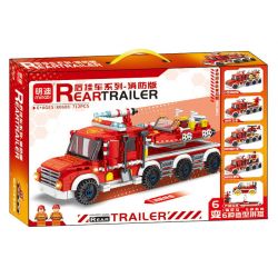 MINGDI LEIBAO K0608 0608 non  PHIÊN BẢN CHỐNG CHÁY RƠ MOÓC PHÍA SAU bộ đồ chơi xếp lắp ráp ghép mô hình Military Army REAR TRAILER Quân Sự Bộ Đội 712 khối