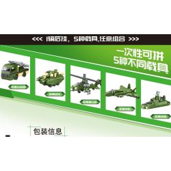 MINGDI LEIBAO K0606 0606 non  TRAILER PHÍA SAU PHIÊN BẢN MÀU XANH QUÂN ĐỘI bộ đồ chơi xếp lắp ráp ghép mô hình Military Army REAR TRAILER Quân Sự Bộ Đội 743 khối