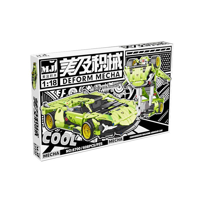 BEAUTIFUL AND 8700 non  XE KÉO BIẾN DẠNG BÒ XANH tỷ lệ 1:18 bộ đồ chơi xếp lắp ráp ghép mô hình  Kỹ Thuật Công Nghệ Cao Mô Hình Phương Tiện 608 khối