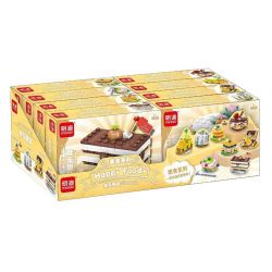 MINGDI LEIBAO K0684 0684 non  MÓN ĂN 8 LOẠI TRÁNG MIỆNG VUI VẺ TIRAMISU BÁNH TRANG TRÍ QUẾ TRÁI CÂY TRỘN MẬT ONG SÔ CÔ LA CUỘN THỤY SĨ MATCHA DÂU TÂY LỚP CHANH CÁC NGỌT NAPOLEON TART bộ đồ chơi xếp lắp ráp ghép mô hình HAPPY FOODY