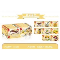 MINGDI LEIBAO K0684 0684 non  MÓN ĂN 8 LOẠI TRÁNG MIỆNG VUI VẺ TIRAMISU BÁNH TRANG TRÍ QUẾ TRÁI CÂY TRỘN MẬT ONG SÔ CÔ LA CUỘN THỤY SĨ MATCHA DÂU TÂY LỚP CHANH CÁC NGỌT NAPOLEON TART bộ đồ chơi xếp lắp ráp ghép mô hình HAPPY FOODY