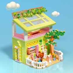 ZHEGAO 612012A non  BIỆT THỰ BẢO HÙNG bộ đồ chơi xếp lắp ráp ghép mô hình VILLA BABY BEAR 2050 khối