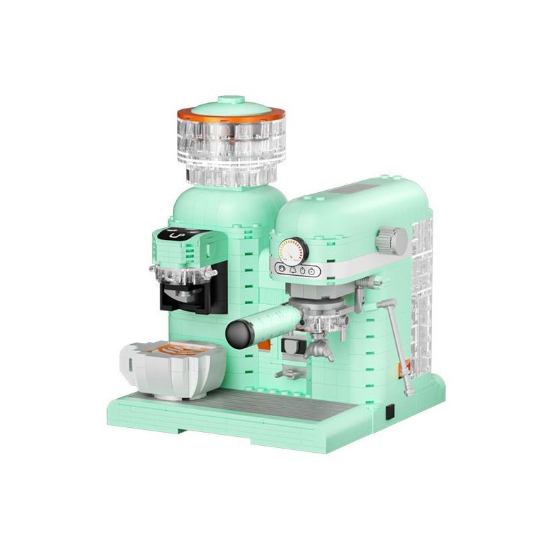 ZHEGAO 663008 non  MÁY PHA CÀ PHÊ XAY bộ đồ chơi xếp lắp ráp ghép mô hình Creator COFFEE MACHINE Sáng Tạo 924 khối