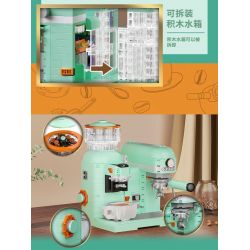 ZHEGAO 663008 non  MÁY PHA CÀ PHÊ XAY bộ đồ chơi xếp lắp ráp ghép mô hình Creator COFFEE MACHINE Sáng Tạo 924 khối