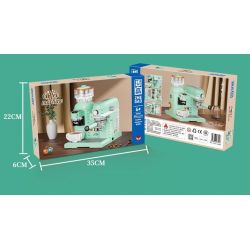 ZHEGAO 663008 non  MÁY PHA CÀ PHÊ XAY bộ đồ chơi xếp lắp ráp ghép mô hình Creator COFFEE MACHINE Sáng Tạo 924 khối