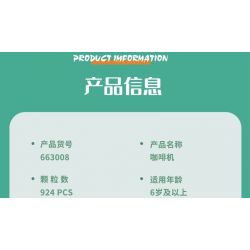 ZHEGAO 663008 non  MÁY PHA CÀ PHÊ XAY bộ đồ chơi xếp lắp ráp ghép mô hình Creator COFFEE MACHINE Sáng Tạo 924 khối