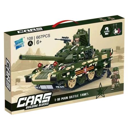 ZUANMA 108A non  VIỄN CHINH SẮT XE TĂNG CHIẾN ĐẤU CHỦ LỰC T-90 CỦA NGA bộ đồ chơi xếp lắp ráp ghép mô hình Military Army T-90 MAIN BATTLE TANK Quân Sự Bộ Đội 667 khối