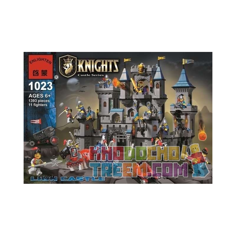 QMAN ENLIGHTEN KEEPPLEY 1023 non  BAO VÂY LÂU ĐÀI NHÀ VUA bộ đồ chơi xếp lắp ráp ghép mô hình Medieval Castle LION CASTLE Chiến Tranh Trung Cổ 1393 khối