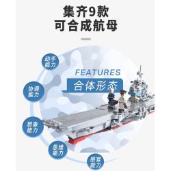 CAYI KY012 non  TÀU SÂN BAY CHẠY BẰNG NĂNG LƯỢNG HẠT NHÂN bộ đồ chơi xếp lắp ráp ghép mô hình Military Army Quân Sự Bộ Đội 998 khối