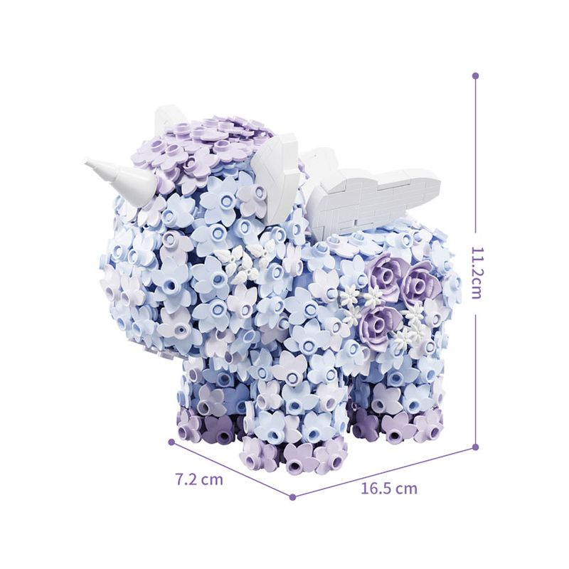 GEKKOSHA 804219 non  KỲ LÂN HOA GIẤC MƠ NGÔI SAO HÌNH QUẠT MÀU TÍM bộ đồ chơi xếp lắp ráp ghép mô hình Arts & Crafts UNICORN 1360 khối