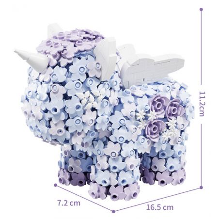 GEKKOSHA 804219 non  KỲ LÂN HOA GIẤC MƠ NGÔI SAO HÌNH QUẠT MÀU TÍM bộ đồ chơi xếp lắp ráp ghép mô hình Arts & Crafts UNICORN 1360 khối