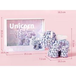 GEKKOSHA 804219 non  KỲ LÂN HOA GIẤC MƠ NGÔI SAO HÌNH QUẠT MÀU TÍM bộ đồ chơi xếp lắp ráp ghép mô hình Arts & Crafts UNICORN 1360 khối